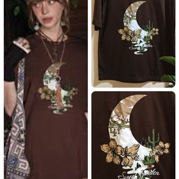 Sweet Garden Crescent Moon Soft Tee - Picture 1 of 6